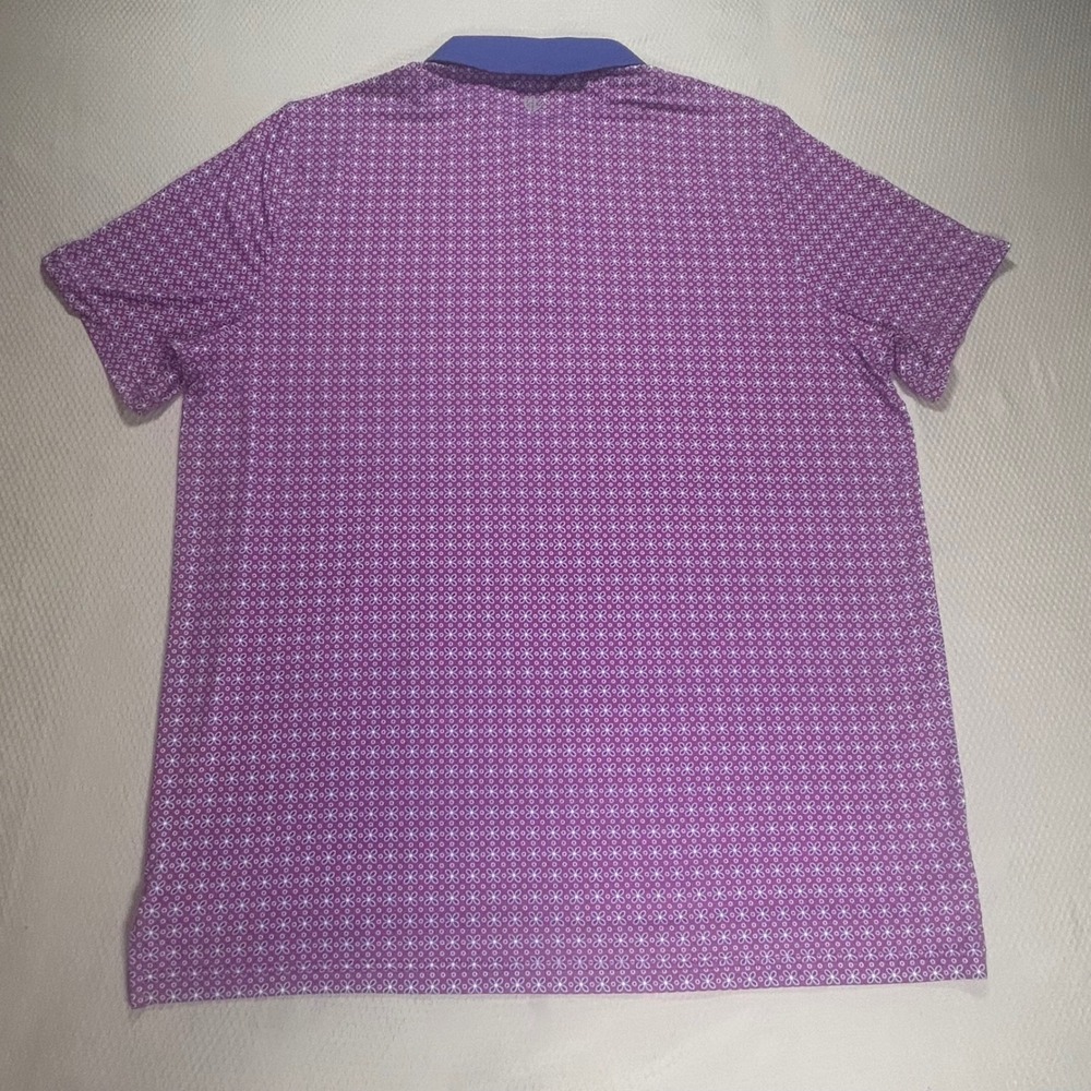 Graham Luxe Leighton Mens XXL Golf Polo Shirt Purple Floral Stretch GL13725 - Picture 6 of 8